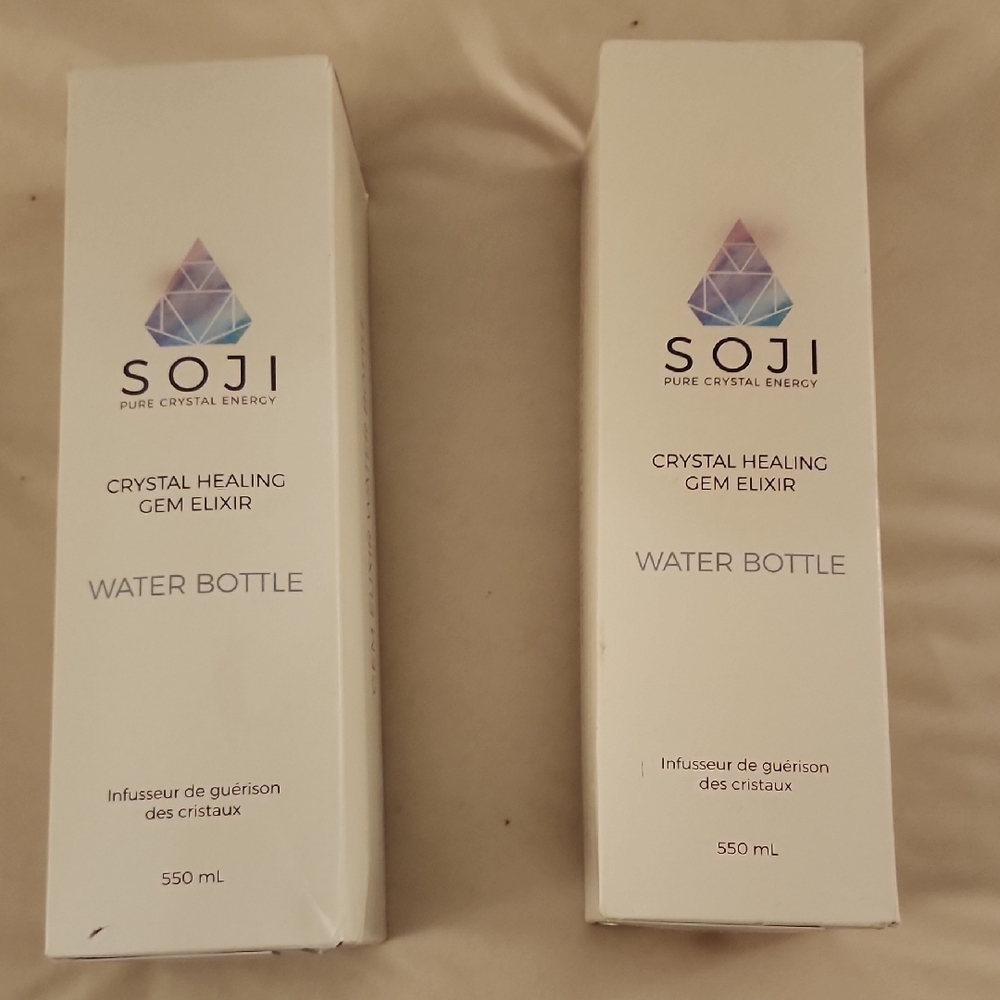 Crystal Healing Gem Elixir Water Bottle - White